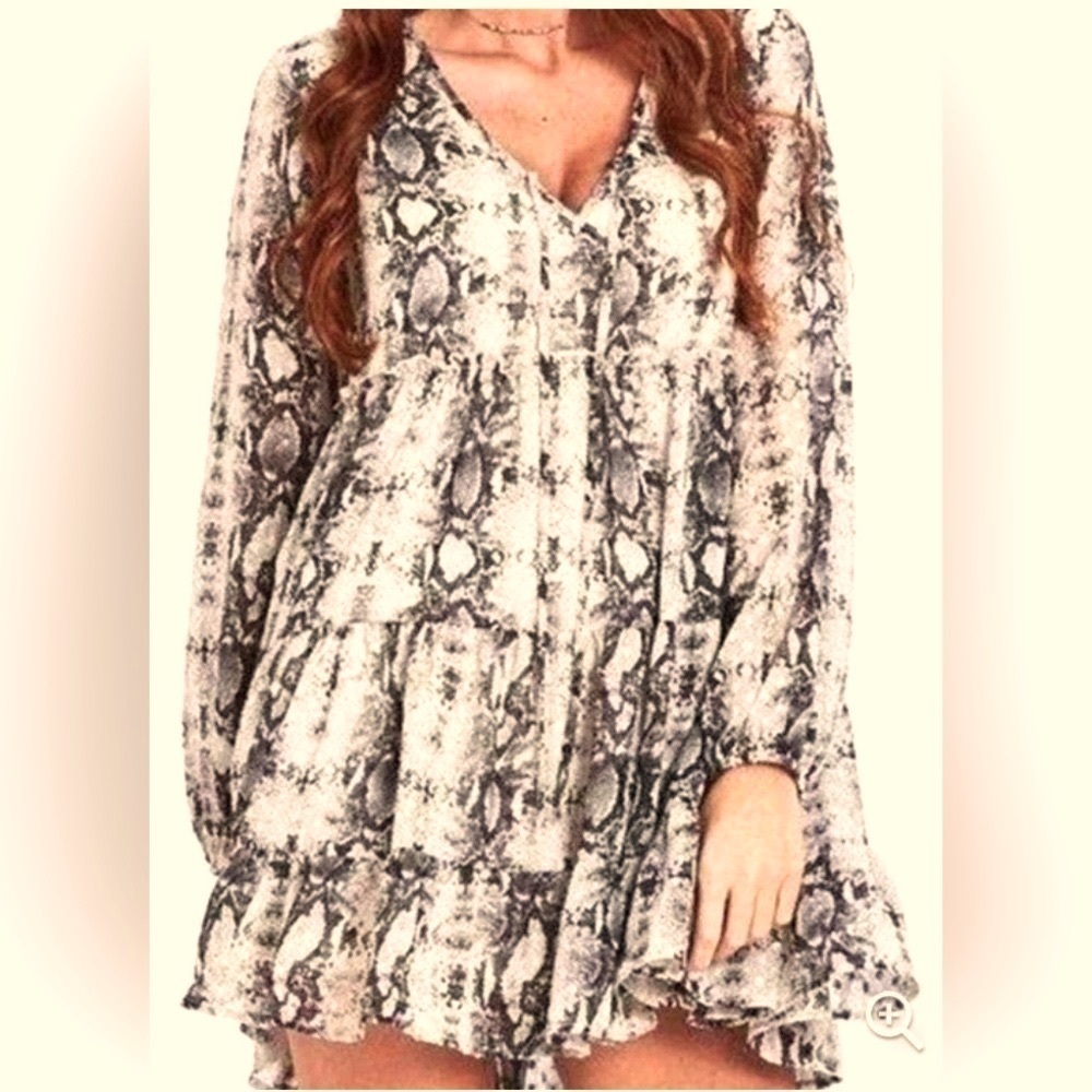 Altar'd State Snakeskin Baby Doll Dress